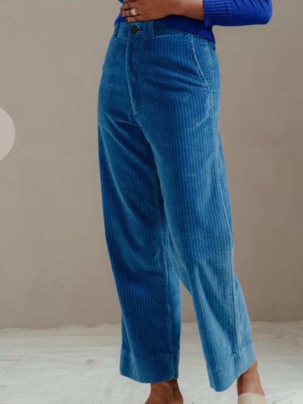 Caron Callahan Deep Blue Corduroy Trousers